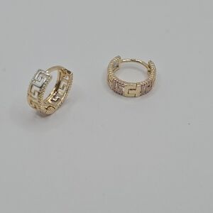 Hoops earrings gold-plated three colors small size